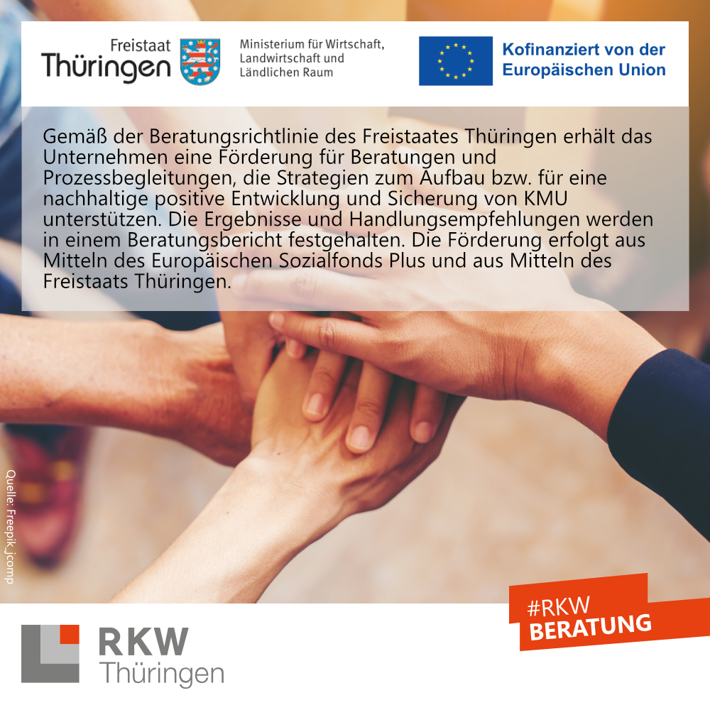 Förderhinweis zur RKW-Beratung in Thüringen